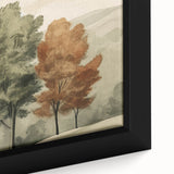 Vintage Landscape Art – Autumn Trees in Tranquil Landscape – Antique Nature Scene Wall Art