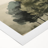 Vintage Landscape Art – Autumn Trees in Tranquil Landscape – Antique Nature Scene Wall Art