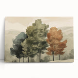 Vintage Landscape Art – Autumn Trees in Tranquil Landscape – Antique Nature Scene Wall Art