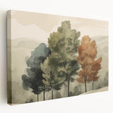 Vintage Landscape Art – Autumn Trees in Tranquil Landscape – Antique Nature Scene Wall Art
