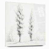 Vintage Sketch Landscape Art – Classic Monochrome Tree Print