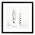 Vintage Sketch Landscape Art – Classic Monochrome Tree Print