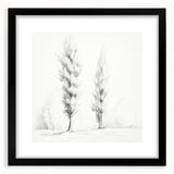 Vintage Sketch Landscape Art – Classic Monochrome Tree Print