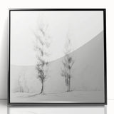 Vintage Sketch Landscape Art – Classic Monochrome Tree Print