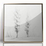 Vintage Sketch Landscape Art – Classic Monochrome Tree Print