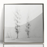Vintage Sketch Landscape Art – Classic Monochrome Tree Print