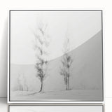 Vintage Sketch Landscape Art – Classic Monochrome Tree Print