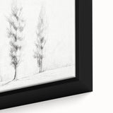 Vintage Sketch Landscape Art – Classic Monochrome Tree Print