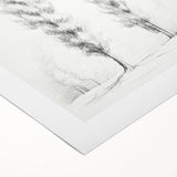 Vintage Sketch Landscape Art – Classic Monochrome Tree Print