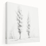 Vintage Sketch Landscape Art – Classic Monochrome Tree Print
