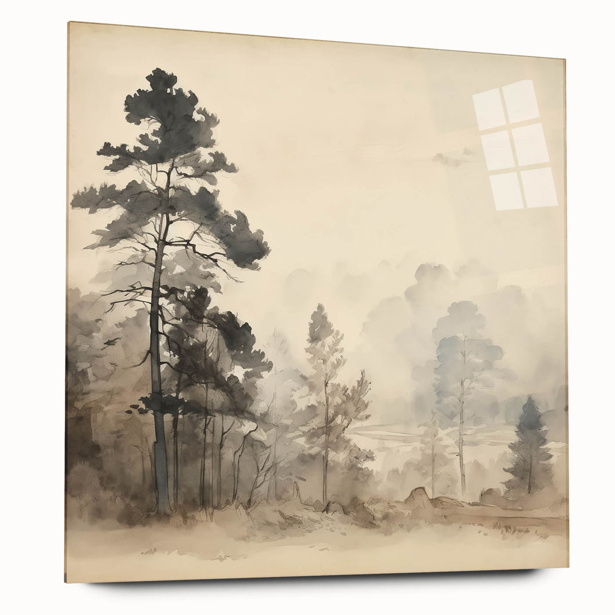 Vintage Misty Forest Art – Classic Woodland Landscape Wall Print