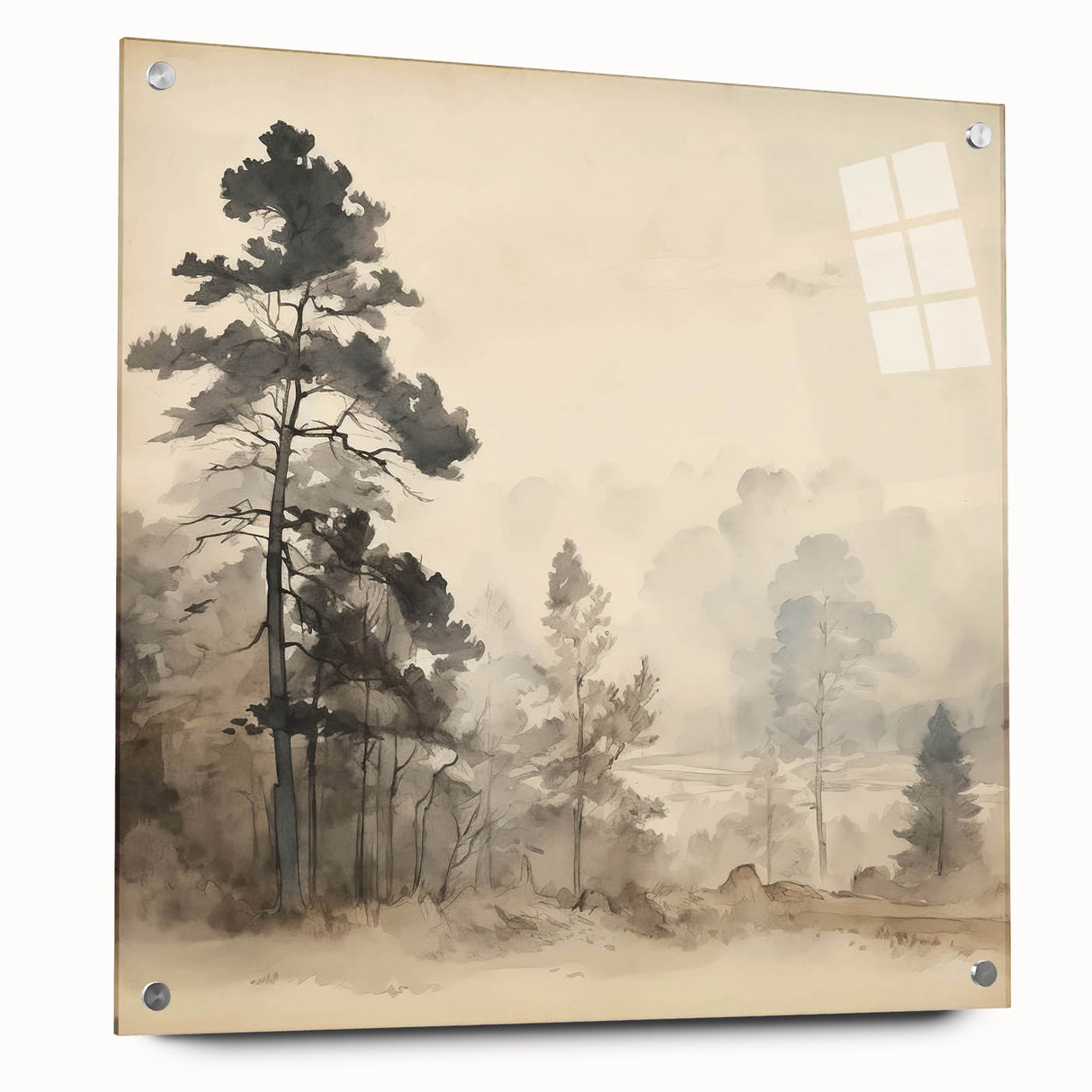 Vintage Misty Forest Art – Classic Woodland Landscape Wall Print
