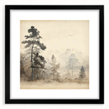 Vintage Misty Forest Art – Classic Woodland Landscape Wall Print