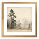 Vintage Misty Forest Art – Classic Woodland Landscape Wall Print