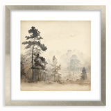 Vintage Misty Forest Art – Classic Woodland Landscape Wall Print