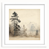 Vintage Misty Forest Art – Classic Woodland Landscape Wall Print