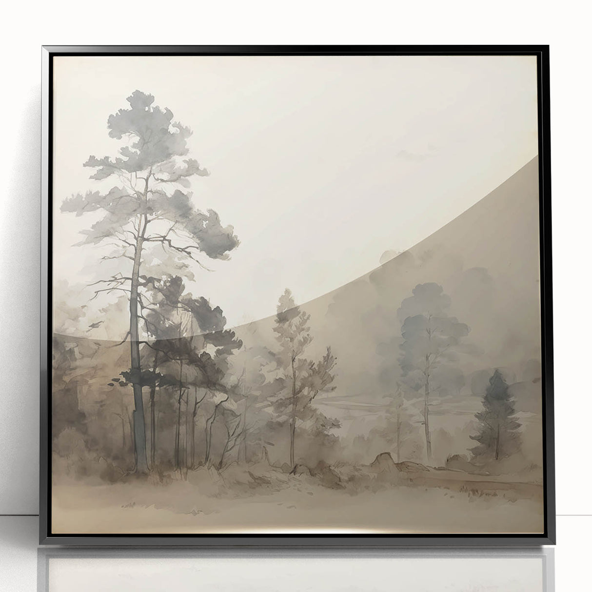 Vintage Misty Forest Art – Classic Woodland Landscape Wall Print