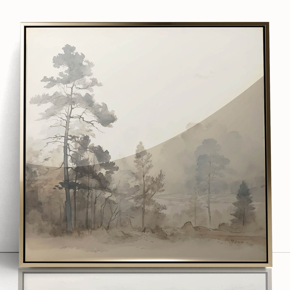 Vintage Misty Forest Art – Classic Woodland Landscape Wall Print