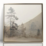 Vintage Misty Forest Art – Classic Woodland Landscape Wall Print
