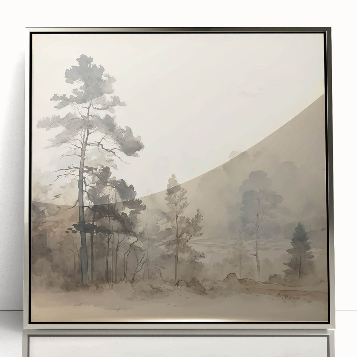 Vintage Misty Forest Art – Classic Woodland Landscape Wall Print