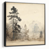 Vintage Misty Forest Art – Classic Woodland Landscape Wall Print
