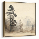 Vintage Misty Forest Art – Classic Woodland Landscape Wall Print