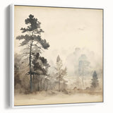 Vintage Misty Forest Art – Classic Woodland Landscape Wall Print