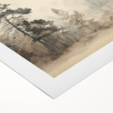 Vintage Misty Forest Art – Classic Woodland Landscape Wall Print