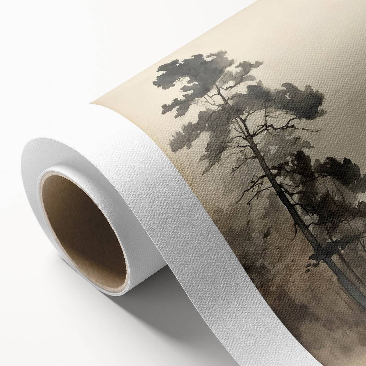 Vintage Misty Forest Art – Classic Woodland Landscape Wall Print