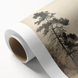 Vintage Misty Forest Art – Classic Woodland Landscape Wall Print
