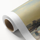 Vintage Landscape Art - Women at the Beach with Sailboat in the Distance