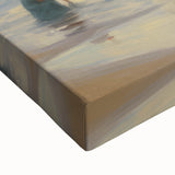 Vintage Landscape Art - Women at the Beach with Sailboat in the Distance