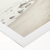 Vintage Landscape Art - Coastal Rocks and Beach in Black and White Ink