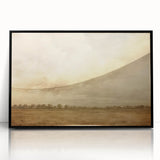 Vintage Landscape Art - Soft Sky Over Tranquil Field with Trees