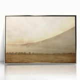 Vintage Landscape Art - Soft Sky Over Tranquil Field with Trees
