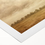 Vintage Landscape Art - Soft Sky Over Tranquil Field with Trees