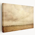 Vintage Landscape Art - Soft Sky Over Tranquil Field with Trees