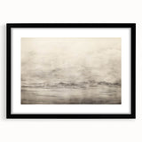 Vintage Landscape Art - Misty Mountains and Birds in Flight