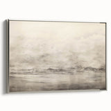 Vintage Landscape Art - Misty Mountains and Birds in Flight