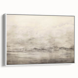 Vintage Landscape Art - Misty Mountains and Birds in Flight