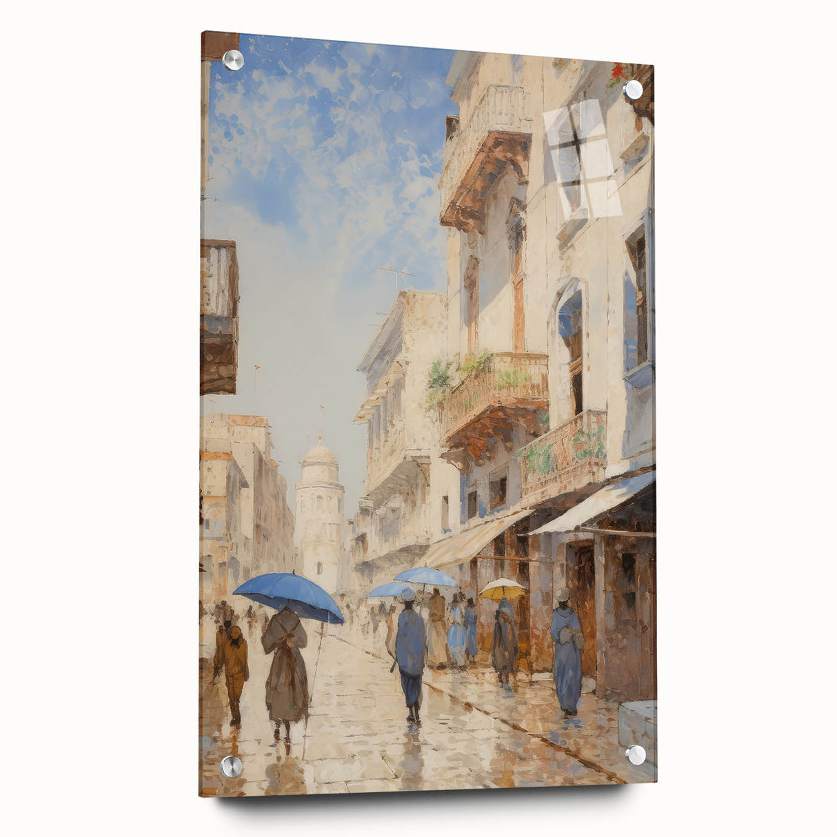 Vintage Landscape Art – Historic Cityscape Print – Retro Street Scene Wall Art