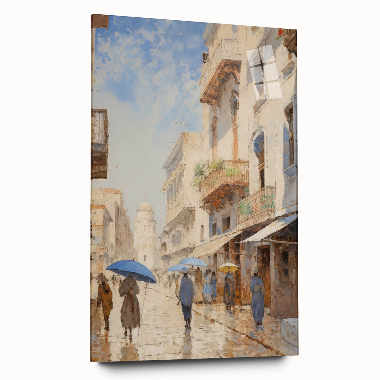 Vintage Landscape Art – Historic Cityscape Print – Retro Street Scene Wall Art
