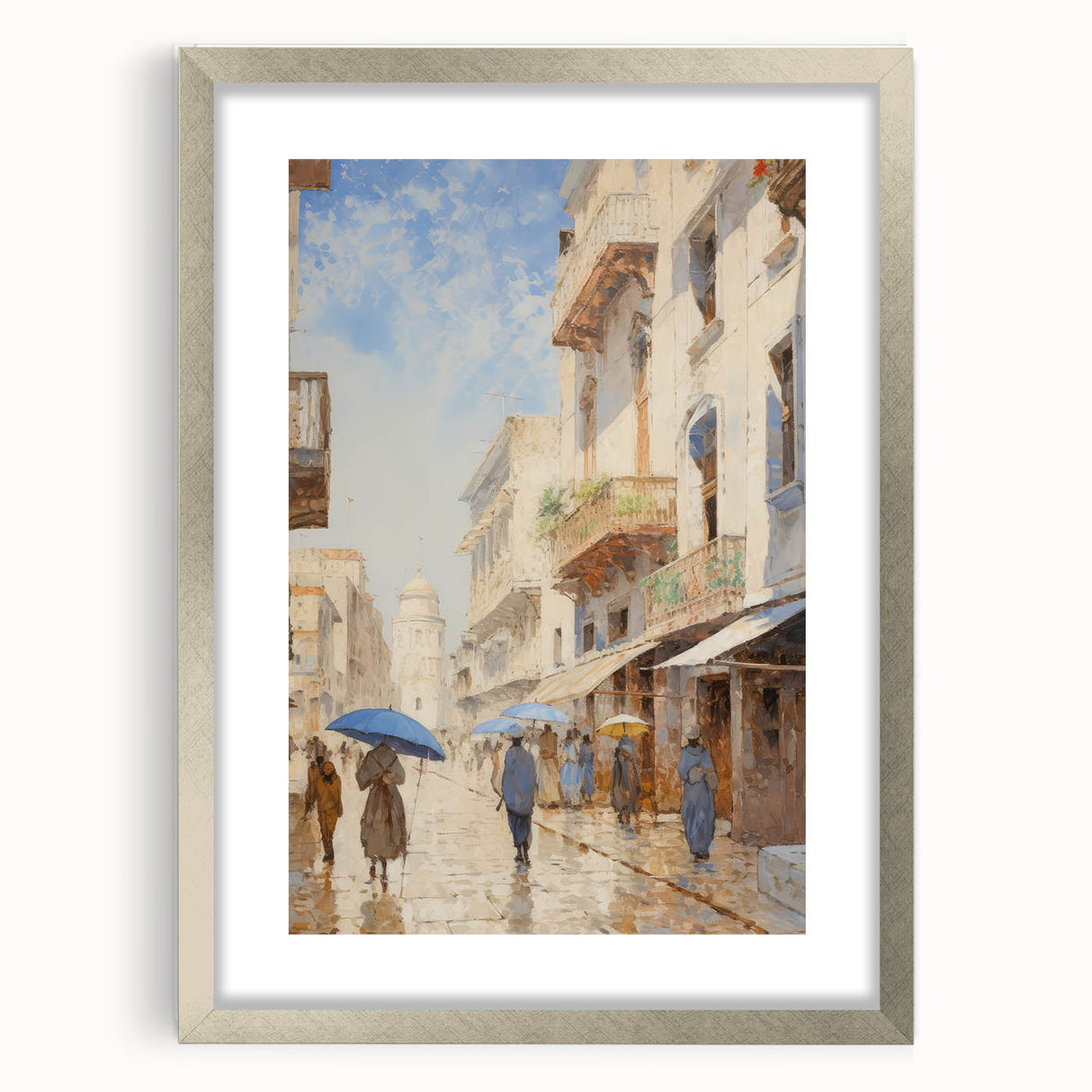 Vintage Landscape Art – Historic Cityscape Print – Retro Street Scene Wall Art