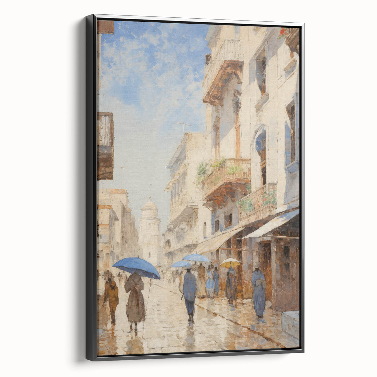 Vintage Landscape Art – Historic Cityscape Print – Retro Street Scene Wall Art