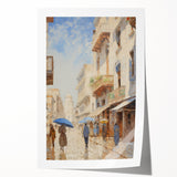 Vintage Landscape Art – Historic Cityscape Print – Retro Street Scene Wall Art
