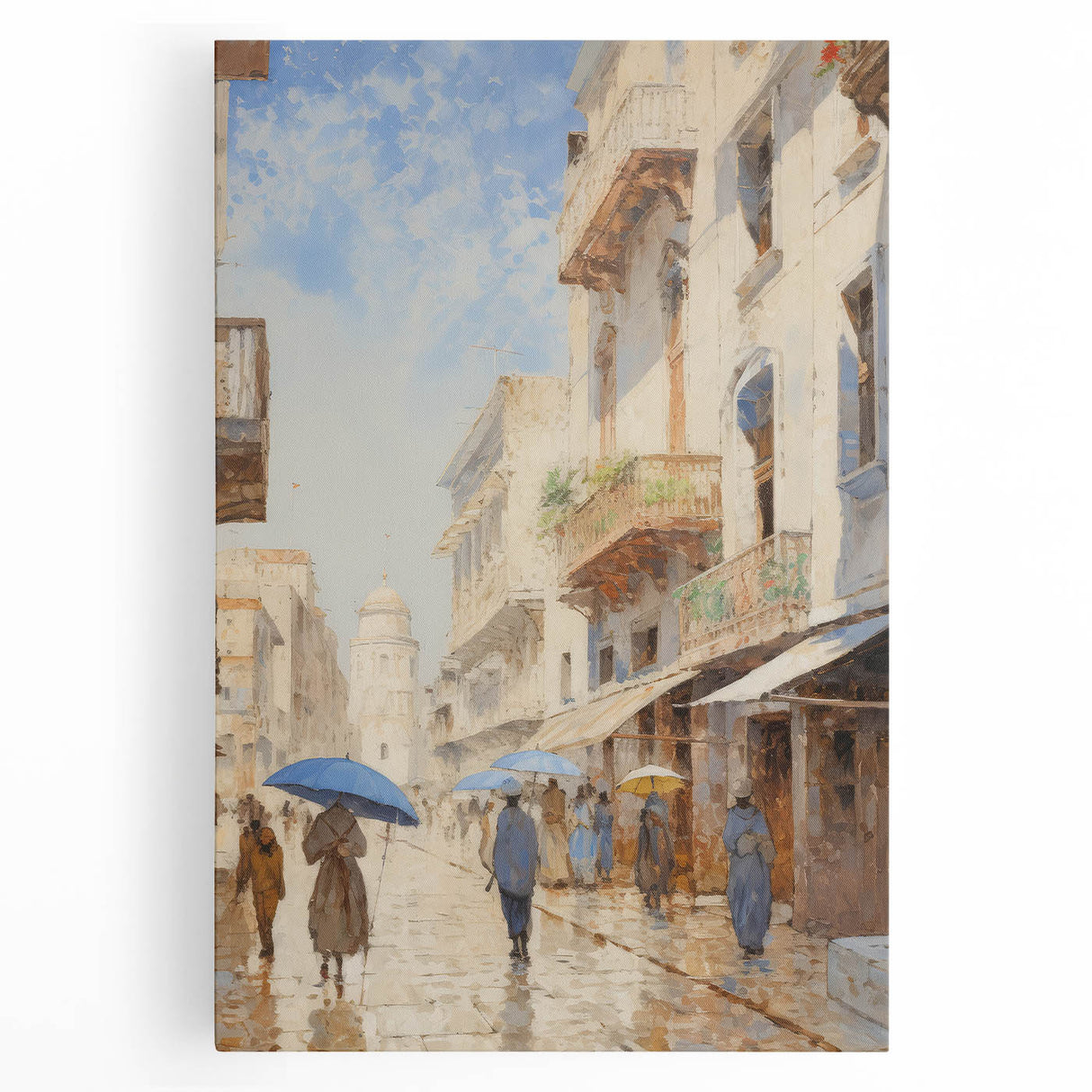 Vintage Landscape Art – Historic Cityscape Print – Retro Street Scene Wall Art