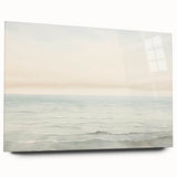 Vintage Landscape Art - Gentle Ocean Waves and Soft Sky