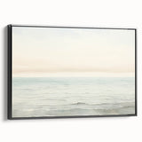 Vintage Landscape Art - Gentle Ocean Waves and Soft Sky