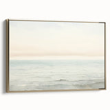 Vintage Landscape Art - Gentle Ocean Waves and Soft Sky
