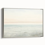 Vintage Landscape Art - Gentle Ocean Waves and Soft Sky